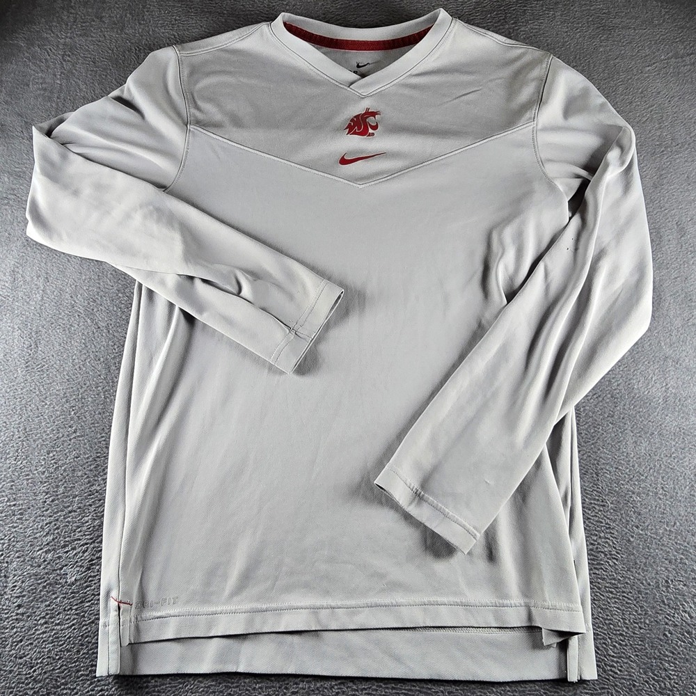 Nike WSU Cougars Dri-FIT Long Sleeve Shirt Mens Medium Grey On-Field Training